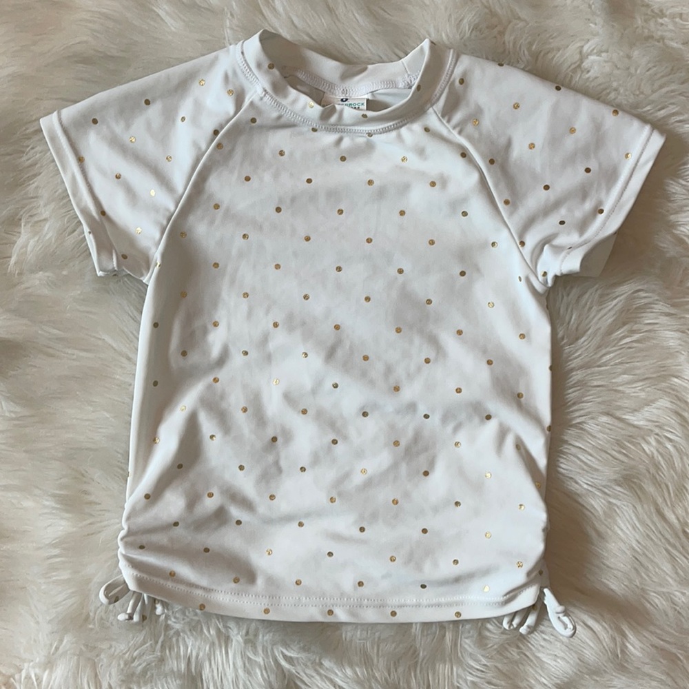 EUC 4-5Y Snapperrock Gold Polkadot Rashguard!